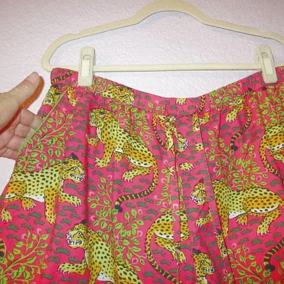 Print Fresh Bagherra Organic Cotton Pajamas Size L Leopard Top & Shorts 2 Piece - Picture 9 of 12